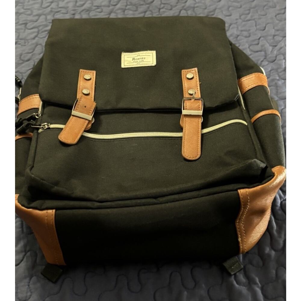 Unisex Ronyes Backpack Bookbag Laptop College School Bag Navy Brown